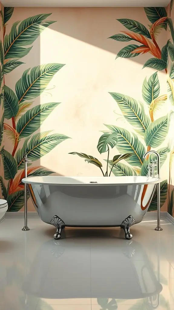 vintage tropical bathroom transformation