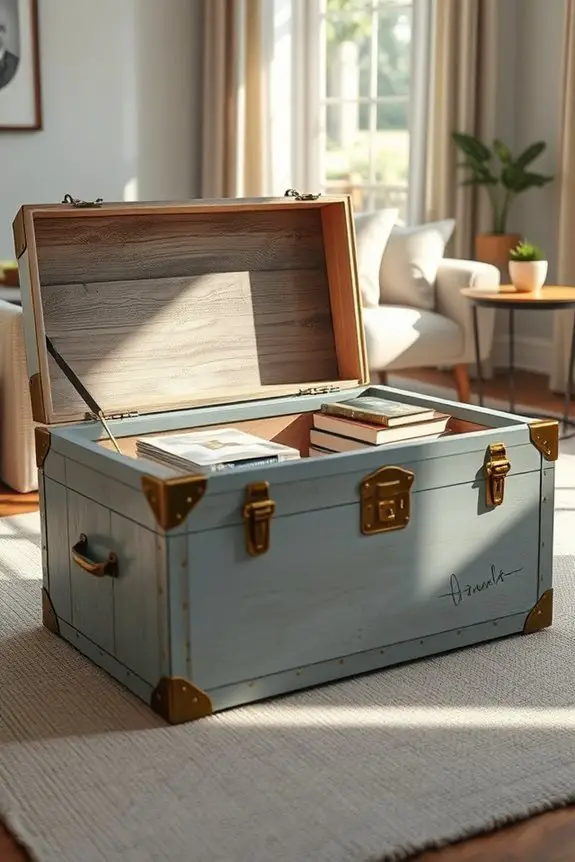 vintage trunk coffee table