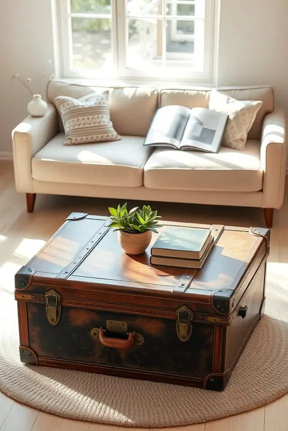 vintage trunk coffee table