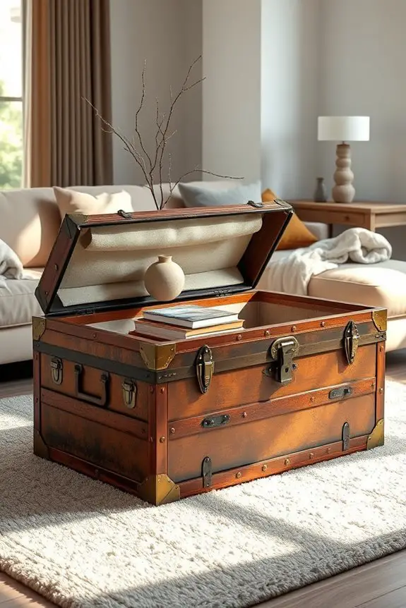 vintage trunk coffee table