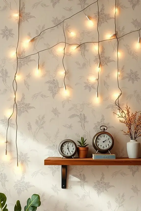 vintage wall with lights
