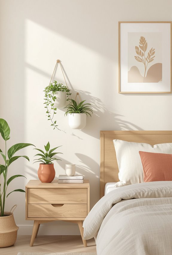 wall mounted hanging planter arrangement