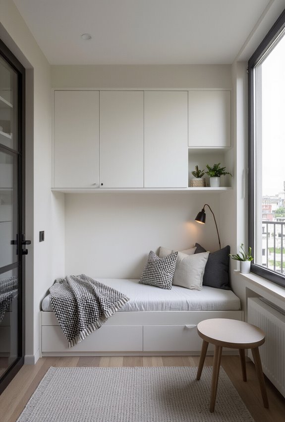 wall mounted murphy bed storage