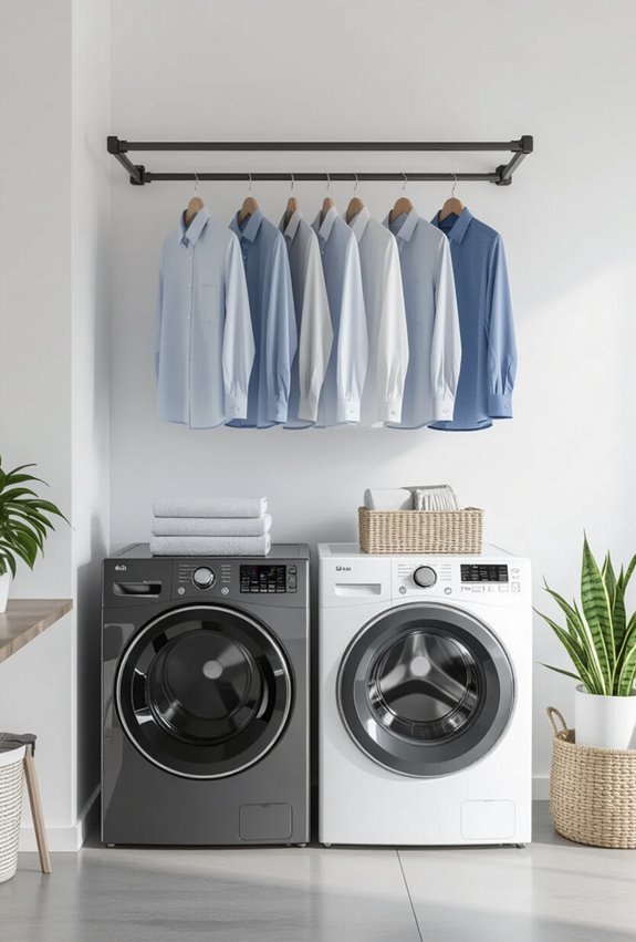 wall mounted shirt drying rod