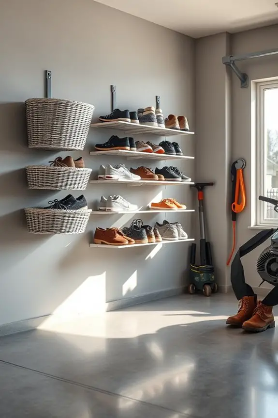 wall mounted shoe storage solution