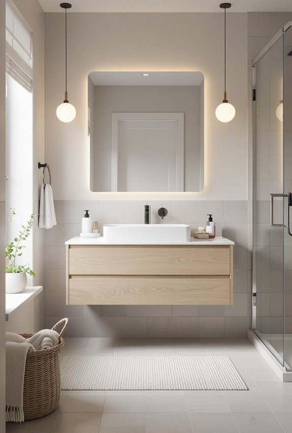 wall mounted vanity for openness