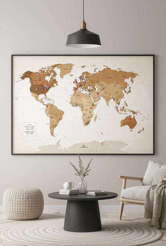 wall sized map with pins