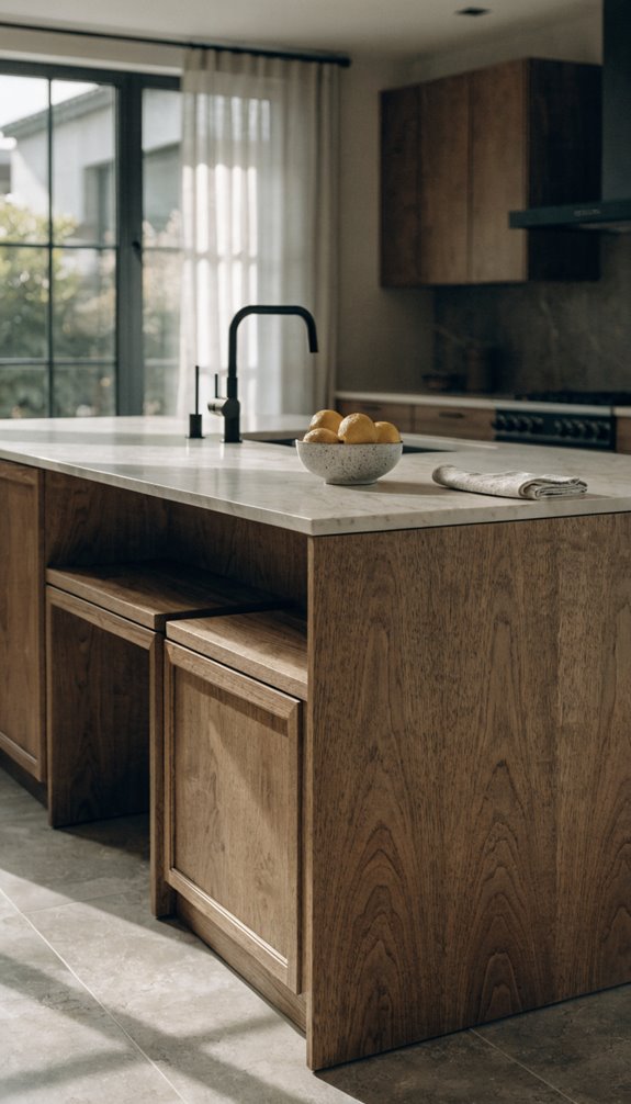 walnut kitchen island seating