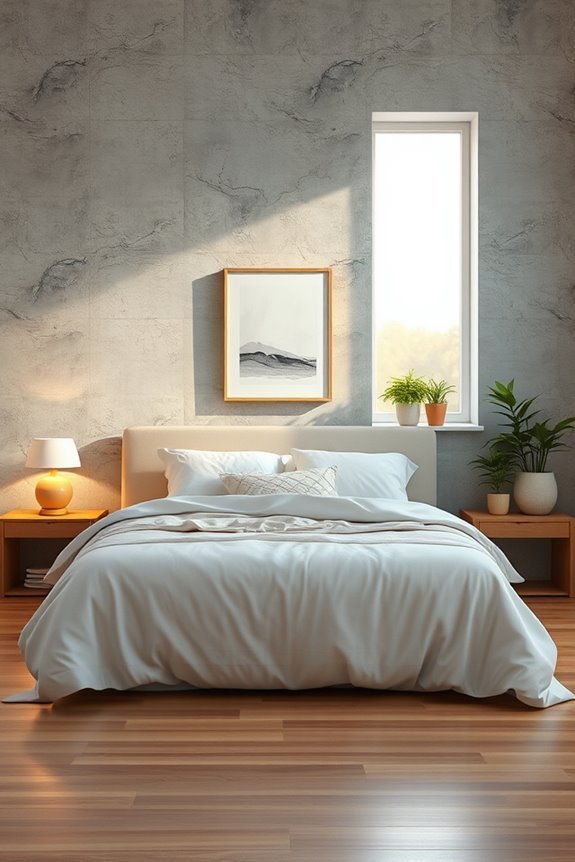 warm ambiance with concrete