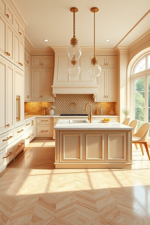 warm beige and gold