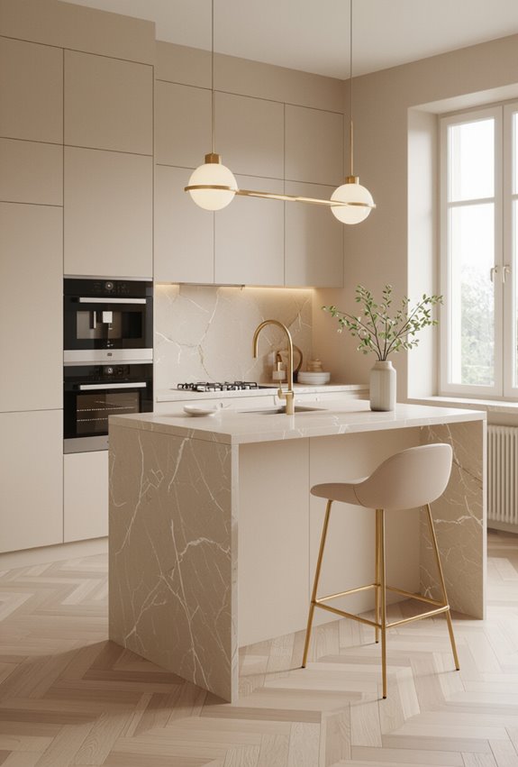 warm beige kitchen sparkle