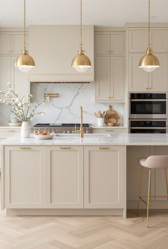 warm beige with gold shimmer