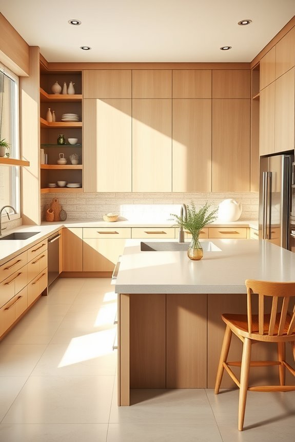 warm beige wood kitchen