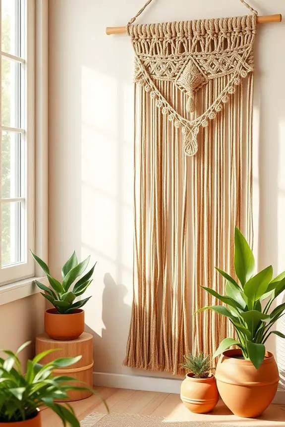 warm bohemian macram decor