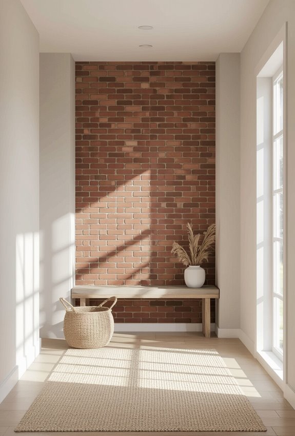 warm brick anchored entryway statement