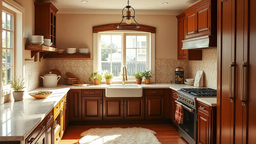 warm brown cream kitchens