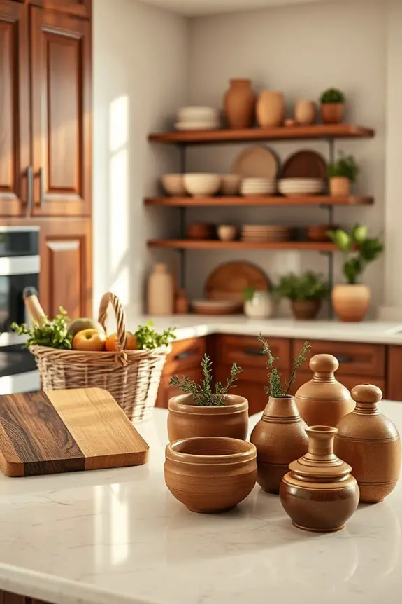 warm brown kitchen accessories