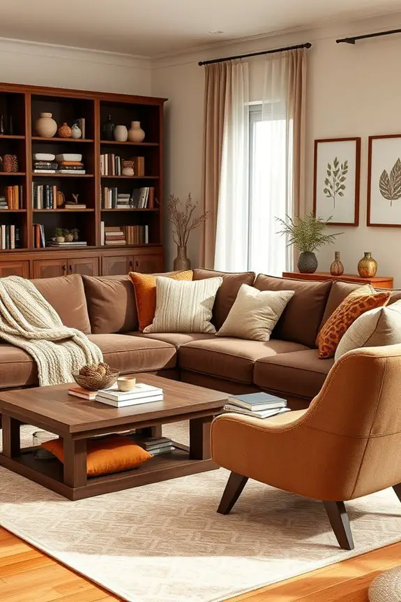 warm brown seasonal accents