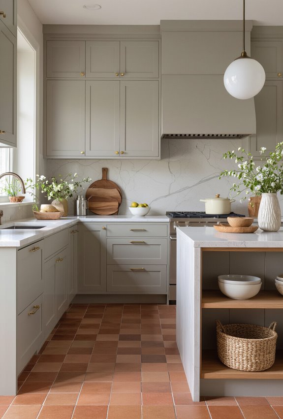 warm brown tiles soft gray
