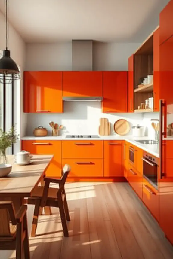 warm burnt orange kitchen