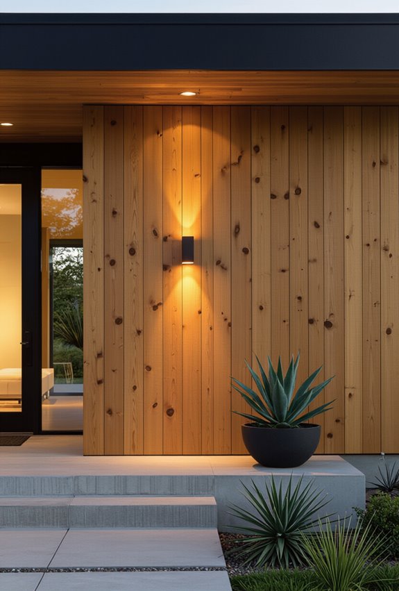warm cedar vertical planking