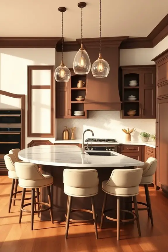 warm cocoa kitchen trim