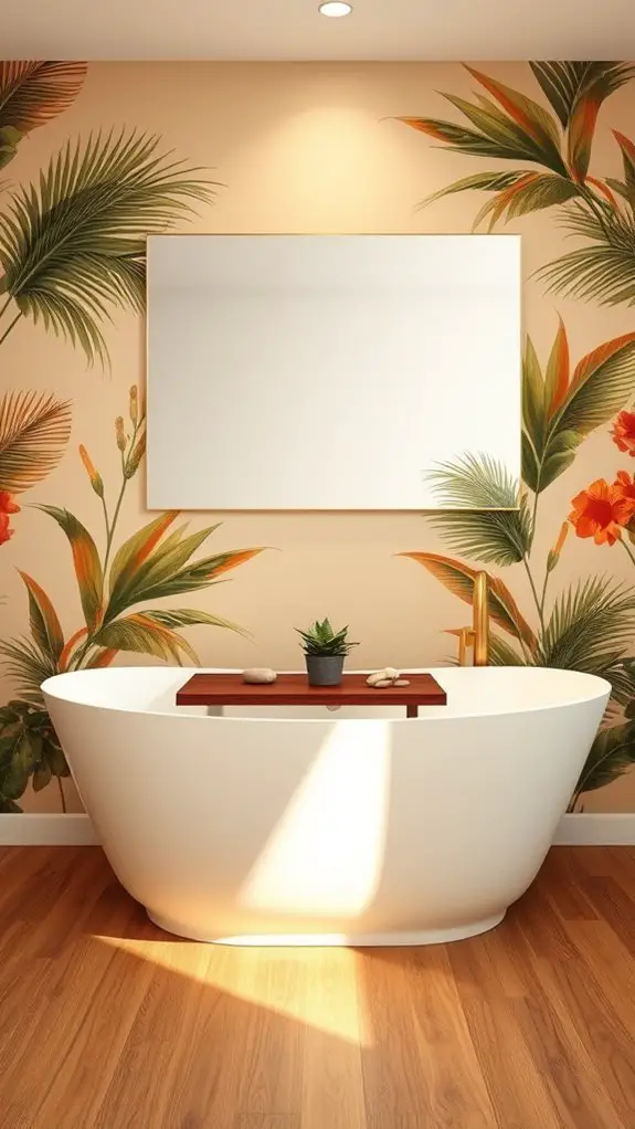 warm earthy bathroom oasis