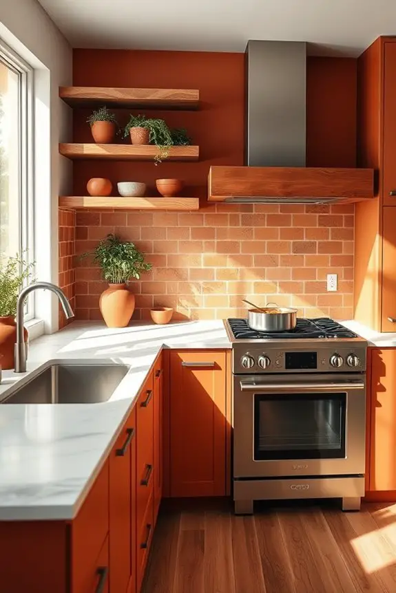 warm earthy terracotta tones