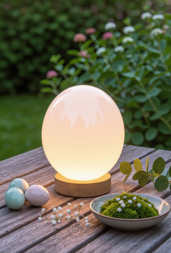 warm glowing solar egg orbs