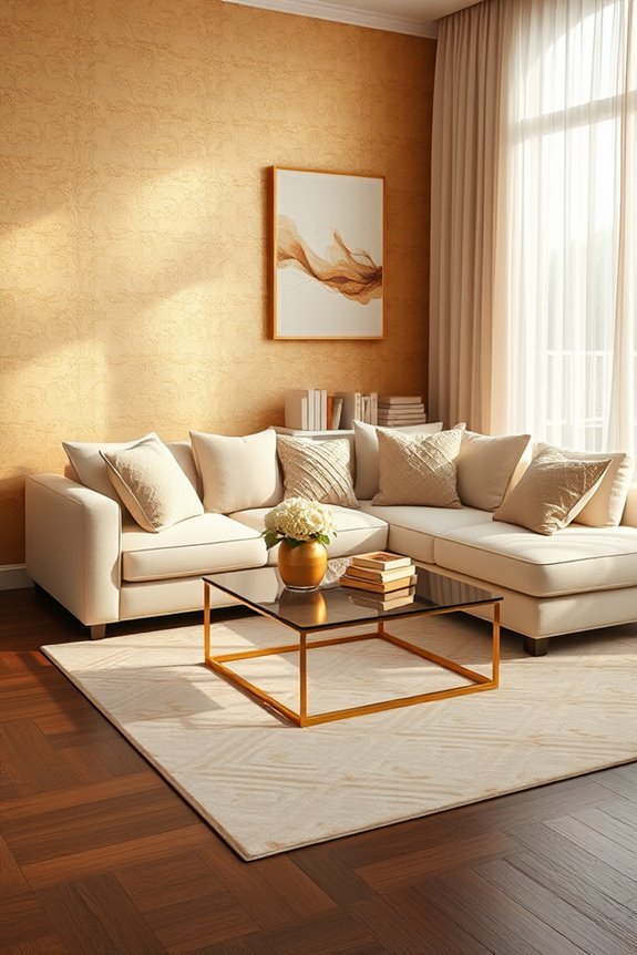 warm gold accents transform space