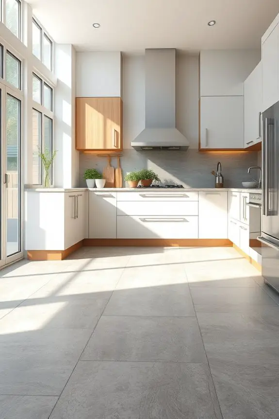 warm grey inviting kitchen