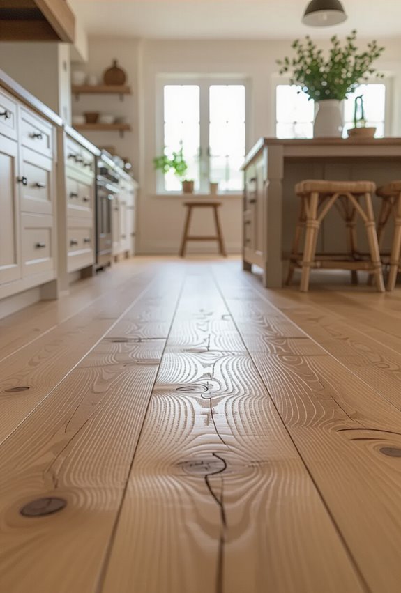 warm hand scraped wide plank flooring