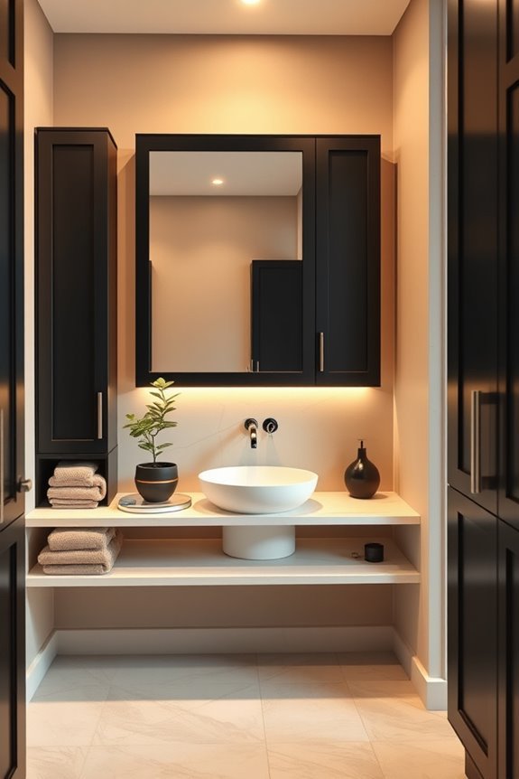 warm inviting bathroom lighting