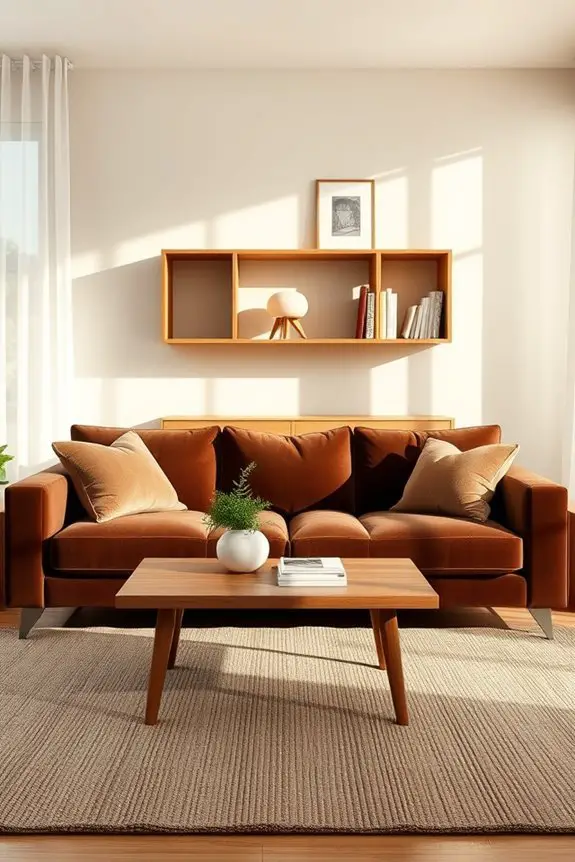 warm inviting chocolate accents
