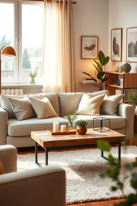 warm inviting living room lighting