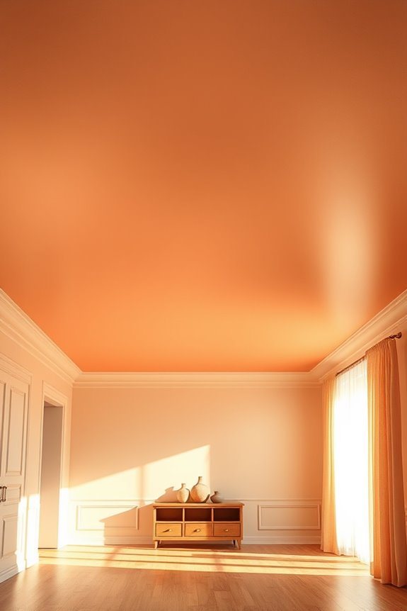 warm inviting peach ceiling