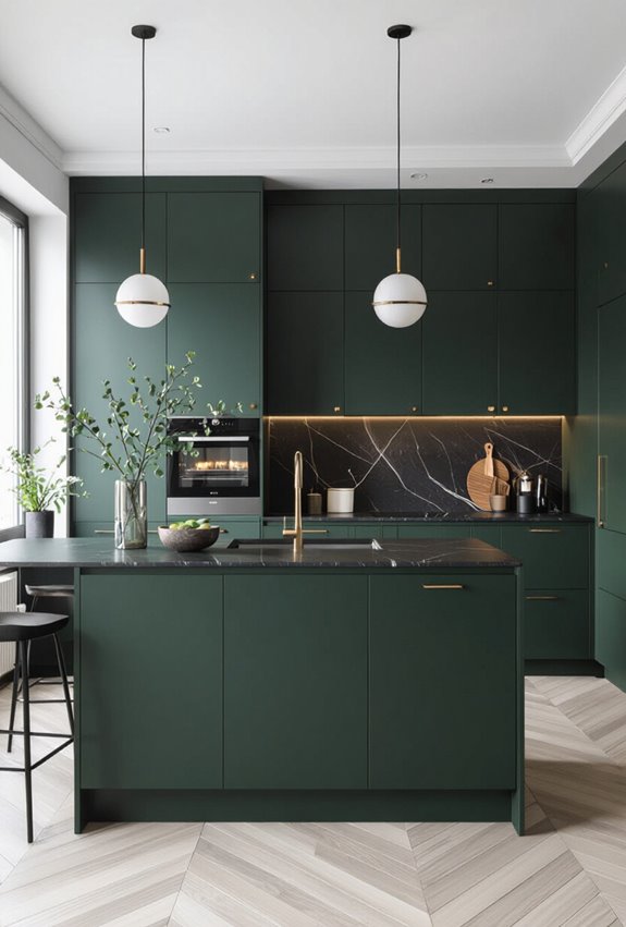 warm layered deep greens