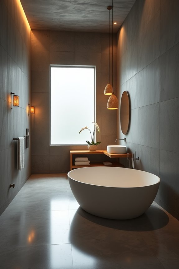 warm lighting enhances concrete