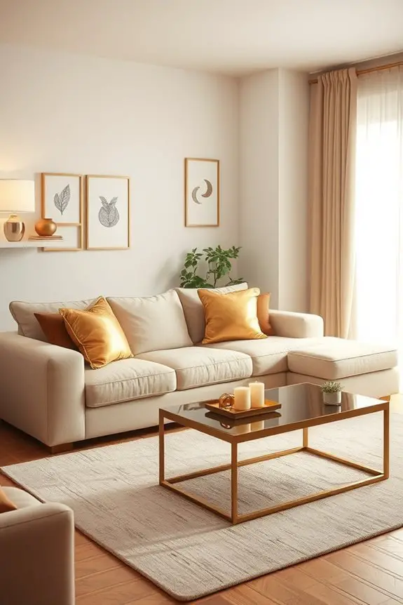 warm metallic accents elevate