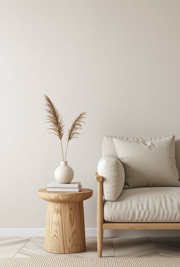 warm metallic accents for depth