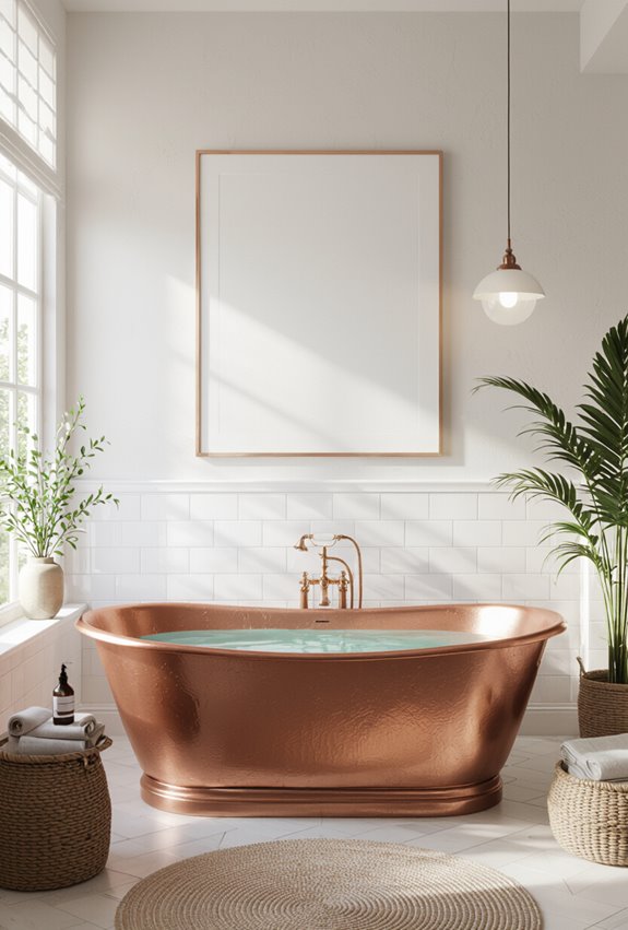 warm metallic patina bathtub care