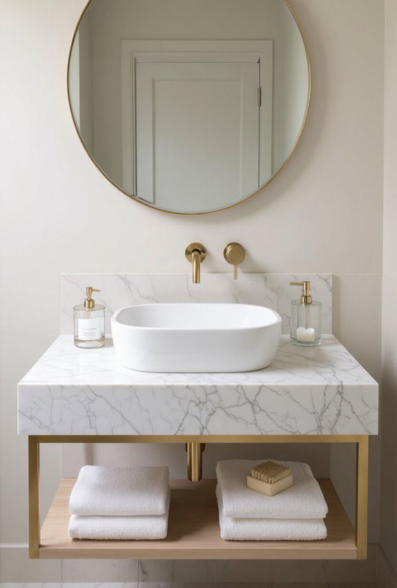 warm metallics elevate spa like glamour