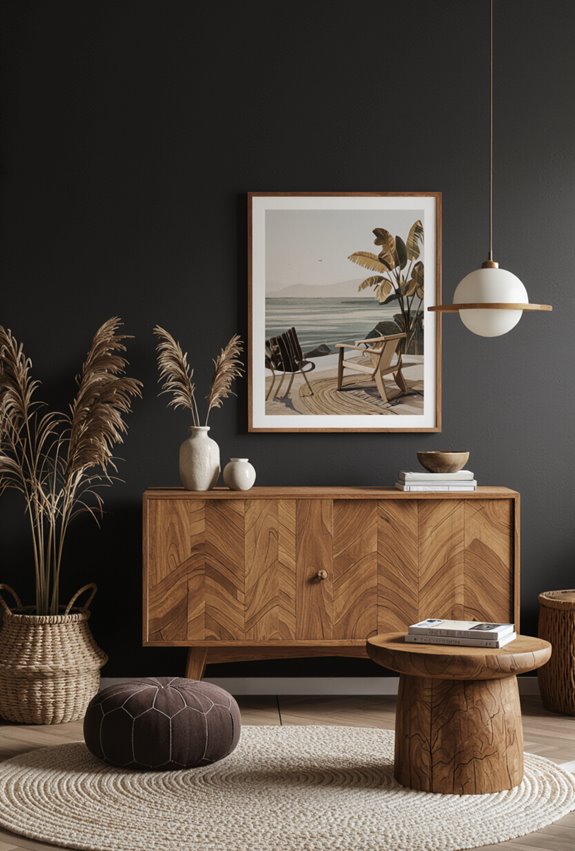 warm natural wood contrasts
