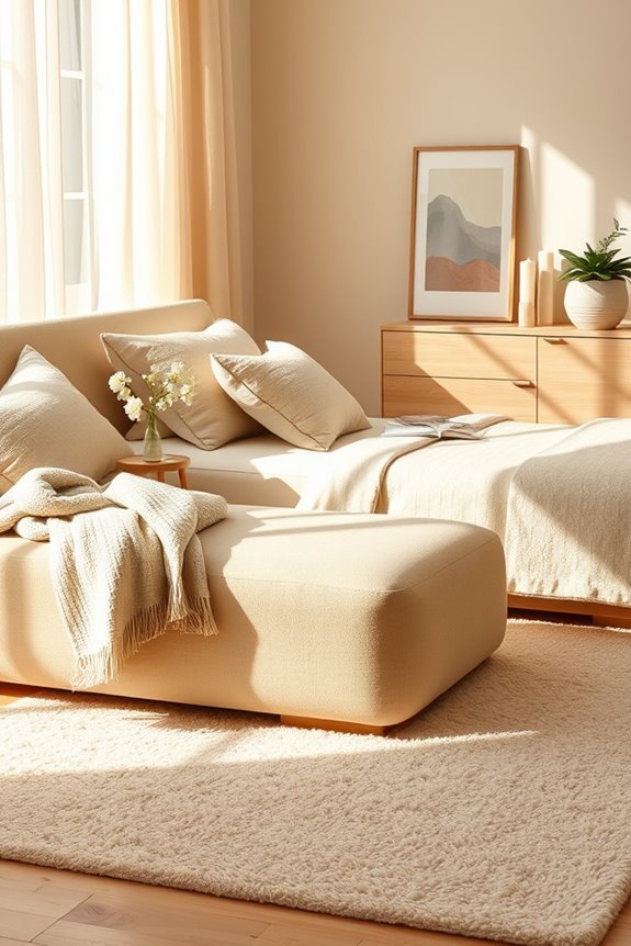 warm neutral bedroom decor