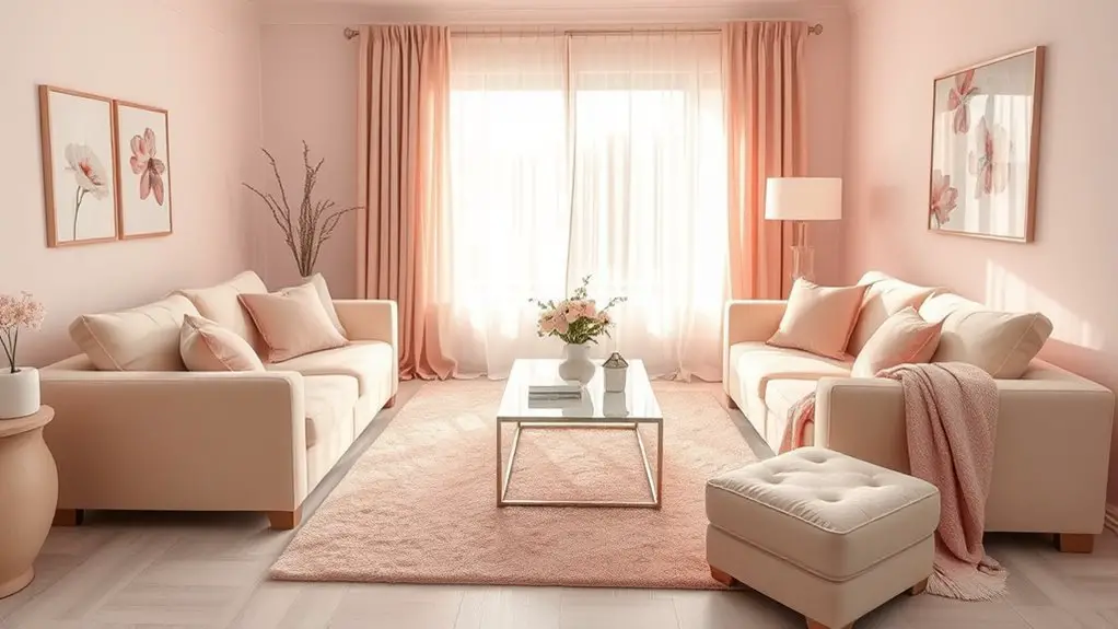 warm pink cream decor