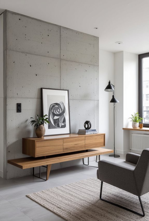 warm reclaimed concrete contrast