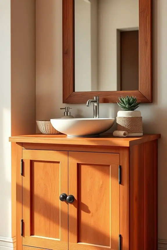 warm rustic cinnamon cabinetry