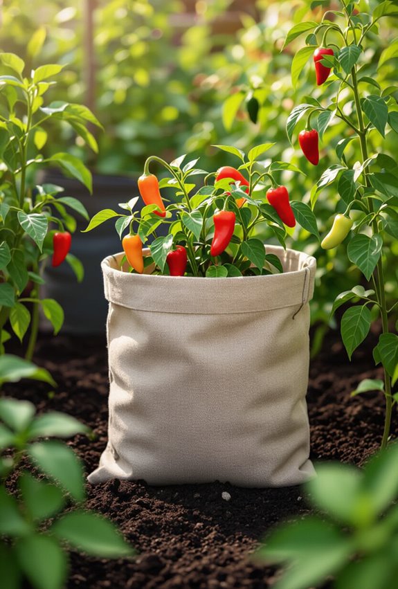 warm season pepper grow bags