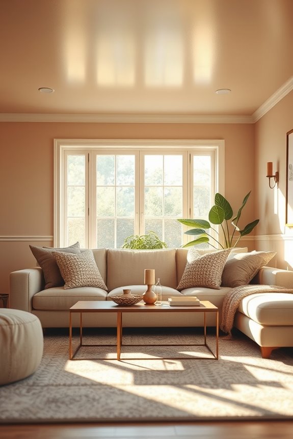 warm taupe ceiling comfort