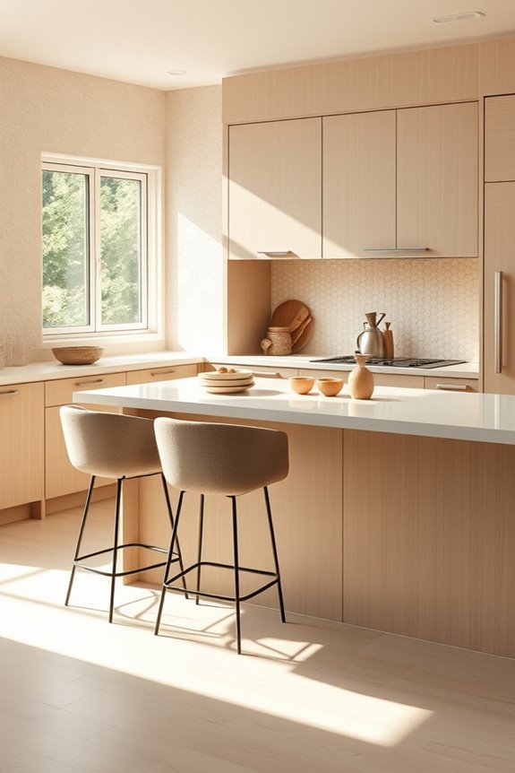 warm textured beige kitchen